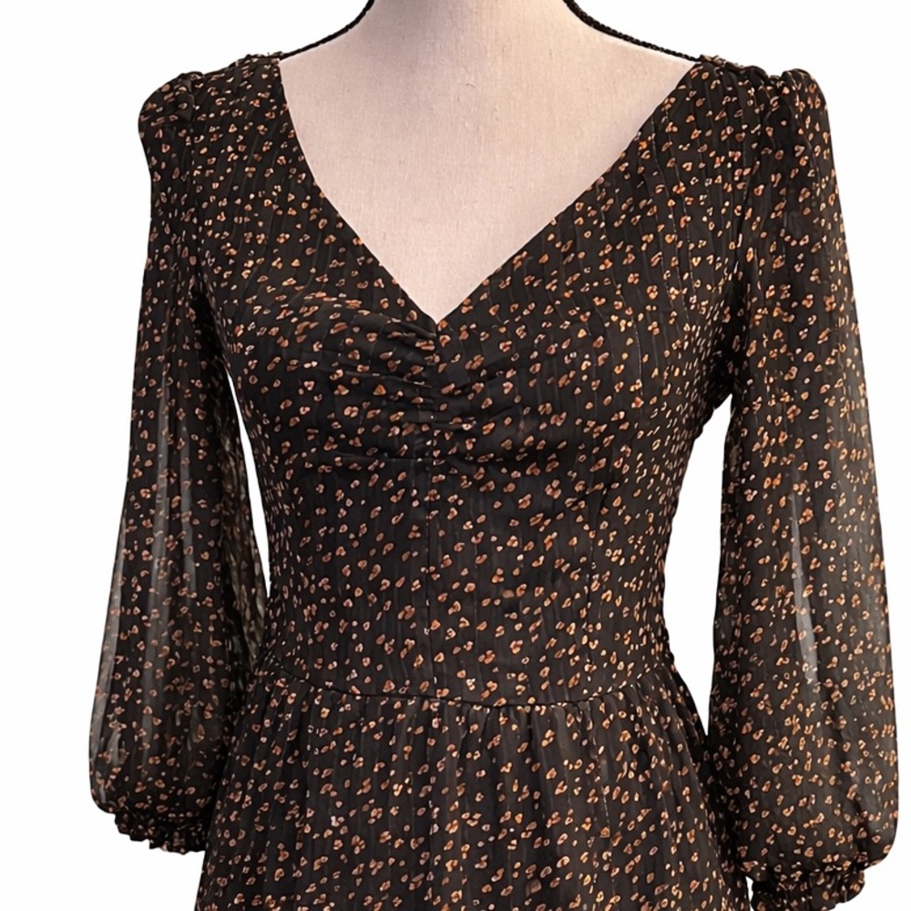 JAPNA Boho Cottagecore Floral Midi Dress with Smocked Back | Tie Back | Size S - Picture 4 of 7